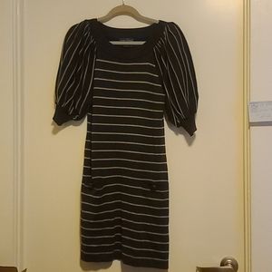 Sweater Dress with Puffy Sleeves